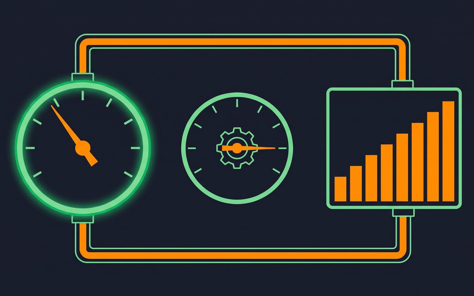 A falling price-per-token gauge on one side and a rapidly filling meter of API calls on the other, with a third needle labeled total spend staying stubbornly flat between them