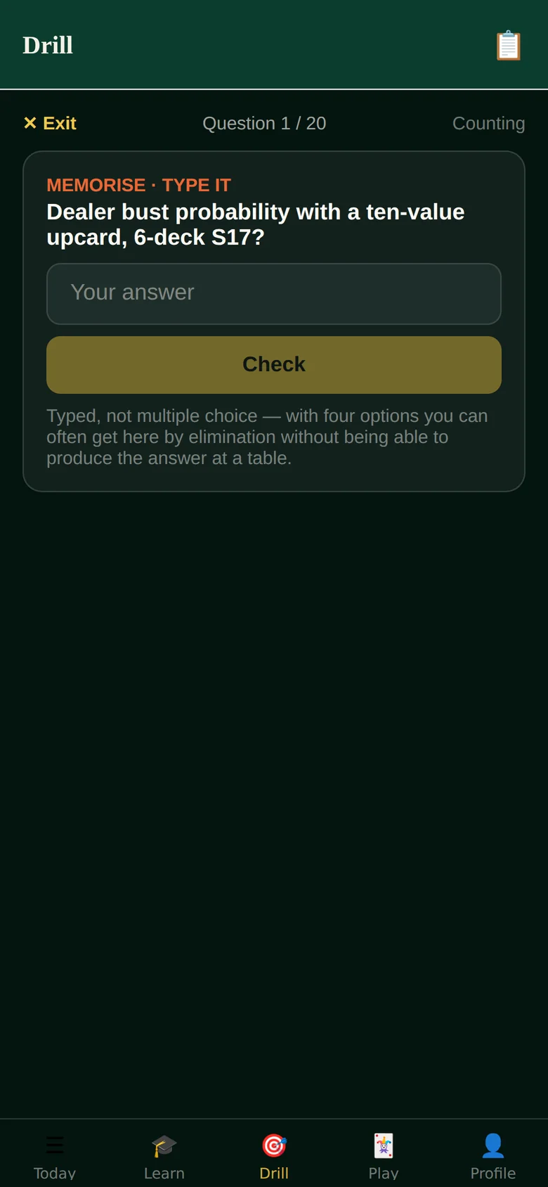 Typed recall