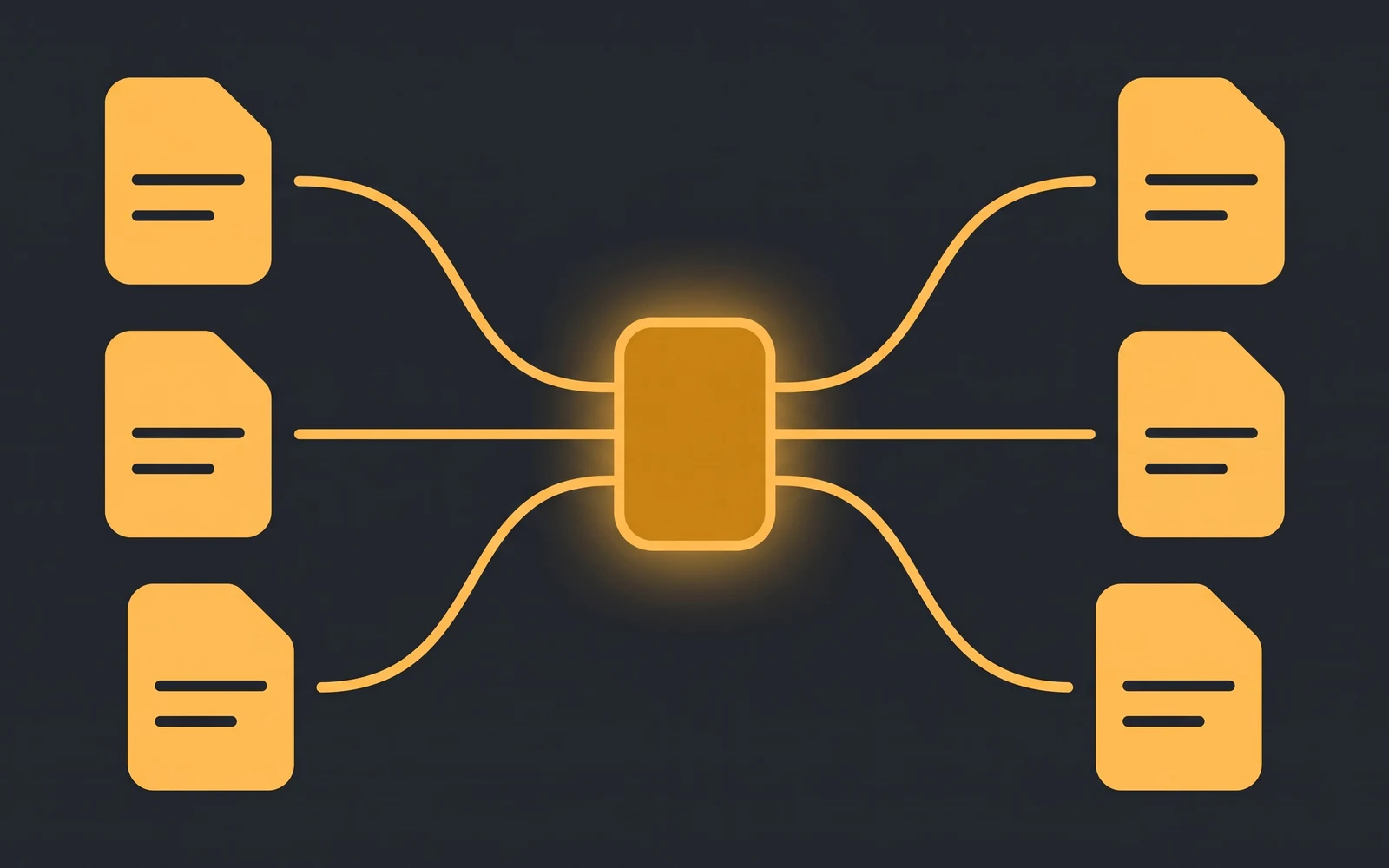 An illustration of a codebase being compiled down to a small, focused bundle of relevant files for an AI coding agent