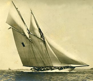The Kaiser's racing schooner Meteor IV, built 1909, the yacht Wilhelm II sailed at Kiel Week through 1914.