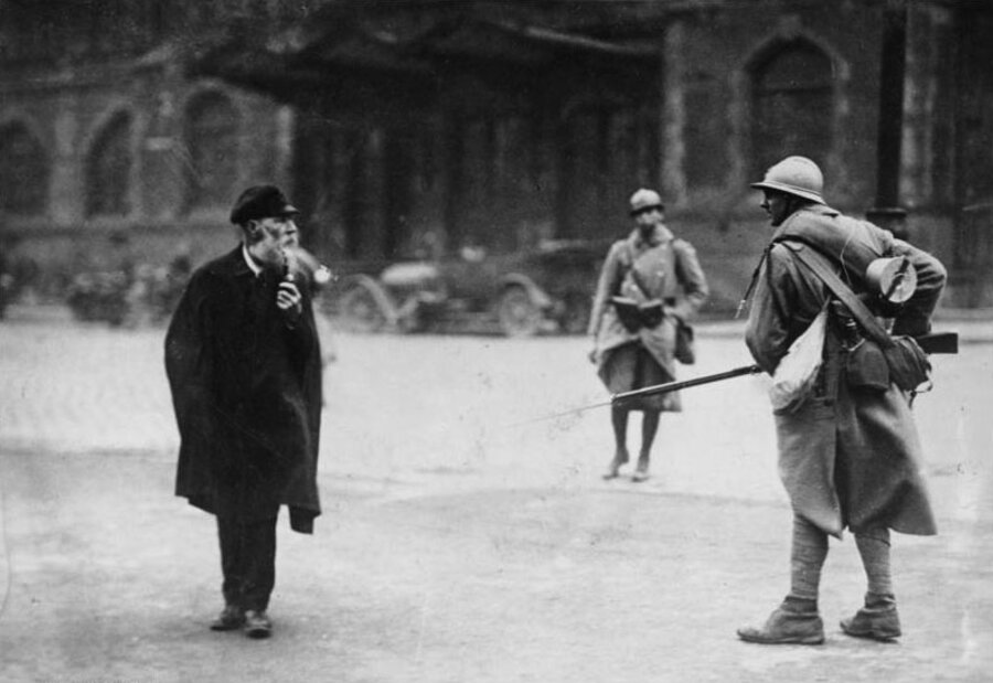 French troops during the occupation of the Ruhr industrial region, Germany, 1923.