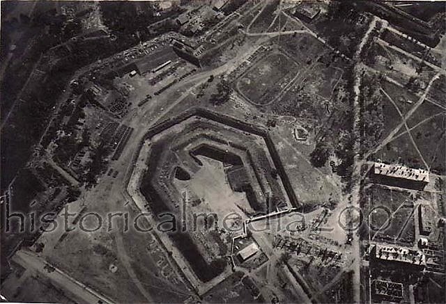 Aerial reconnaissance photograph of the East Fort at Brest Fortress, June 1941, the sector where Major Pyotr Gavrilov and his men held out for 31 days.