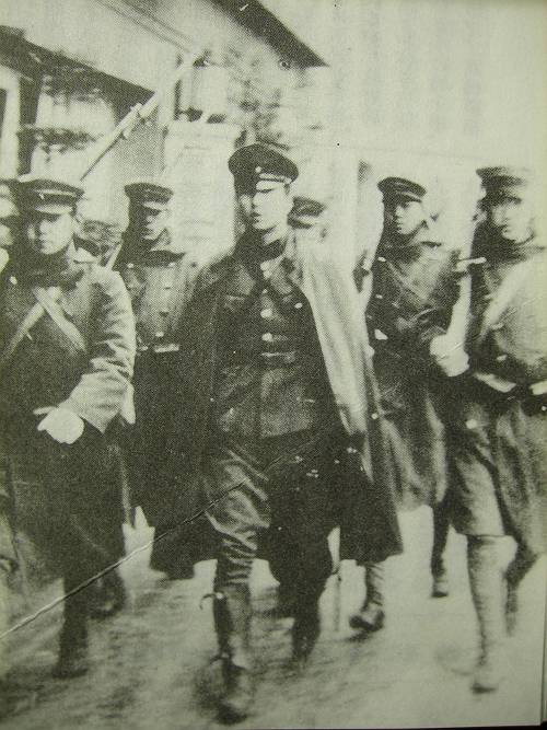 Rebel soldiers occupying central Tokyo during the February 26 Incident, 1936.