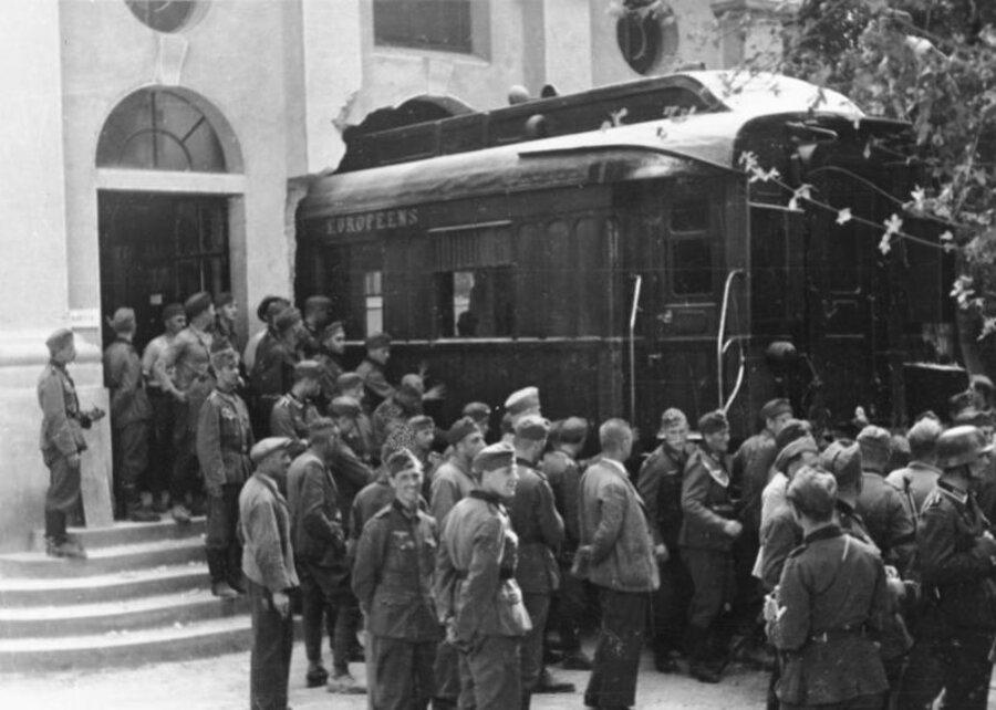 The railway carriage at Compiègne, Wagon-lit No. 2419D, in which the Franco-German armistice was signed on June 22, 1940 — the same carriage in which Germany's own 1918 armistice had been signed.